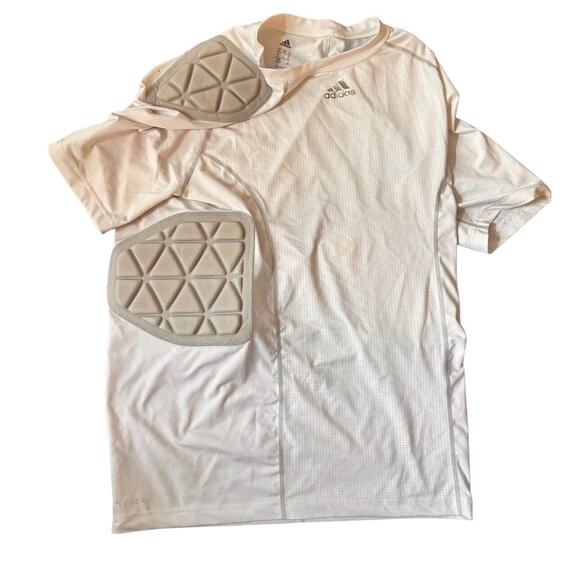 Adidas Techfit Padded Compression Shirt Mens XL White Football - Picture 2 of 3